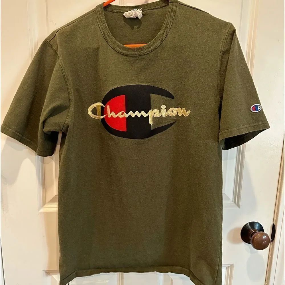 Vintage medium champion short sleeve shirt green